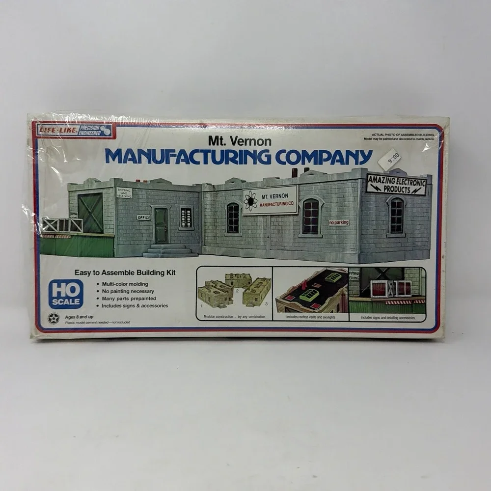 Life Like Mt. Vernon Manufacturing Company HO Scale Building Kit # 1337 Sealed